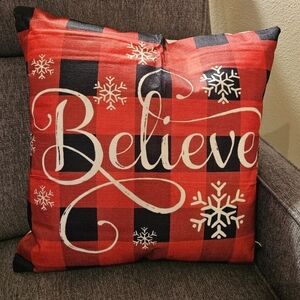 Red and Black Plaid Holiday Pillow